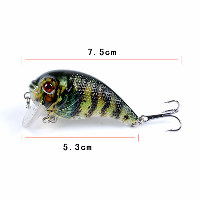 6 สี 5.3CM / 9g 6# Hooks 3D ตา พลาสติก การวาดภาพระบายัง 0.30m-0.9M พลอย Crank ตกปลา