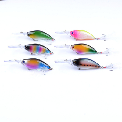 6 สี 11CM/18g 4# Hooks 3D Eyes Laser Bait 0.30m-1.5M แรงพัดลอย