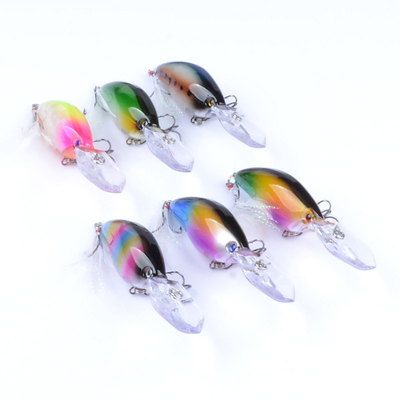6 สี 11CM/18g 4# Hooks 3D Eyes Laser Bait 0.30m-1.5M แรงพัดลอย
