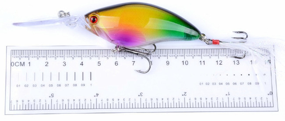 6 สี 11CM/18g 4# Hooks 3D Eyes Laser Bait 0.30m-1.5M แรงพัดลอย
