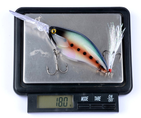 6 สี 11CM/18g 4# Hooks 3D Eyes Laser Bait 0.30m-1.5M แรงพัดลอย