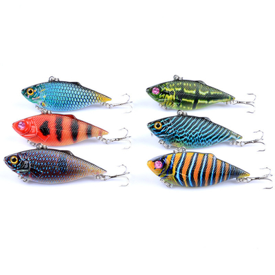 สายว่ายน้ําครบชั้น แข็งแกร่ง ผง VIB ล่อตกปลา 6 สี 6.50 ซม/7.70 กรัม