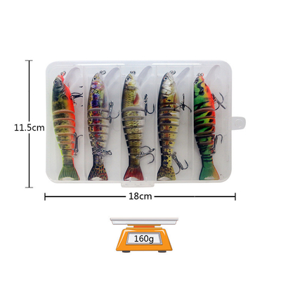 17 สี 17 ซม / 11 กรัม 6 # Hooks 3D ตา พลาสติก bait ครบชั้นการว่ายน้ํา Multi Jointed ตกปลา