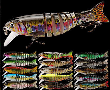 17 สี 17 ซม / 11 กรัม 6 # Hooks 3D ตา พลาสติก bait ครบชั้นการว่ายน้ํา Multi Jointed ตกปลา