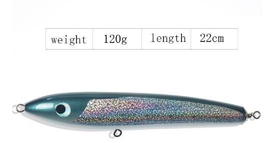 4 สี 22CM/120g Abalone Shell ตะขอไม้ Hook ทรีเบิ้ล Hook ปลาทูน่า ปลาลักดินสอ ปลาลักไม้