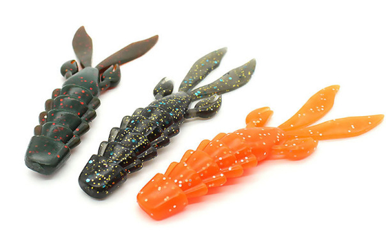 กุ้งปลอมหลายขนาด ซิลิโคนเปลือกเปลือกปลา 10CM 7.5g 10PCS / กระเป๋า