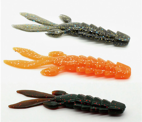 กุ้งปลอมหลายขนาด ซิลิโคนเปลือกเปลือกปลา 10CM 7.5g 10PCS / กระเป๋า