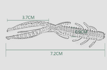 กุ้งยาง ซิลิโคน กุ้งล่ออ่อน การประมง 7.2CM/1.8g 10PCS/ถุง