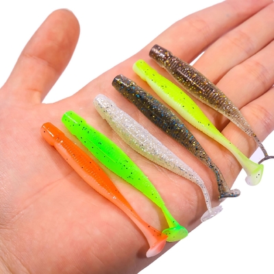 T Tail Sinking Pencil ซิลิโคน ลาร์วา ผงนุ่ม การประมง 6 ซม 1.4 กรัม 20PCS / ถุง