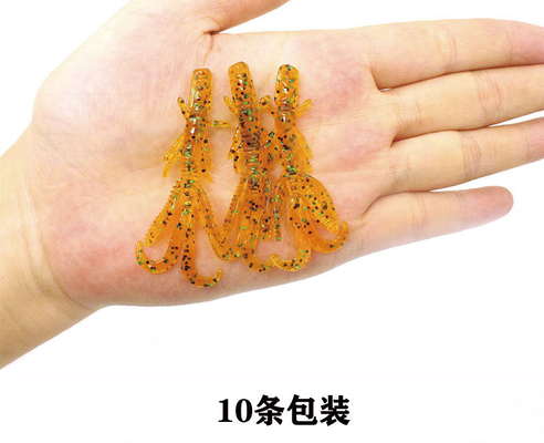 สตริสต์อ่อน Shrimp หนอน ตกปลา ตกปลา 6 สี 5.5CM 1.4g 10PCS / ถุง