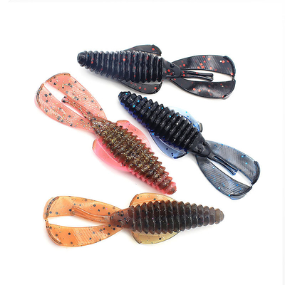 กุ้ง Bionic ซิลิโคนเวิร์ม หนอนปลาอ่อน 12 สี 8CM 4.5g 10PCS / ถุง