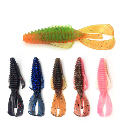 กุ้ง Bionic ซิลิโคนเวิร์ม หนอนปลาอ่อน 12 สี 8CM 4.5g 10PCS / ถุง