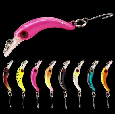 4 ซม. 1.5 กรัม ขนาดเล็ก มินนอว์ แล่ล่อ ไมโครออเบ็คต์ โฮคเดียวโยนชนิด 8 สี