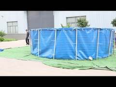 ถังปลาผ้าใบ PVC ขนาด 40000 ลิตร พร้อมโครงเหล็ก
